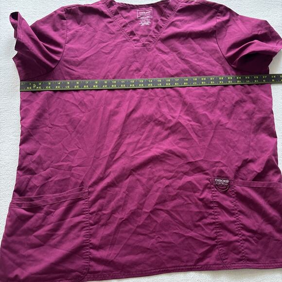 Cherokee Workwear Revolution Women Scrub V-Neck Top Shirt 3XL Wine Maroon WW620 - Picture 13 of 13